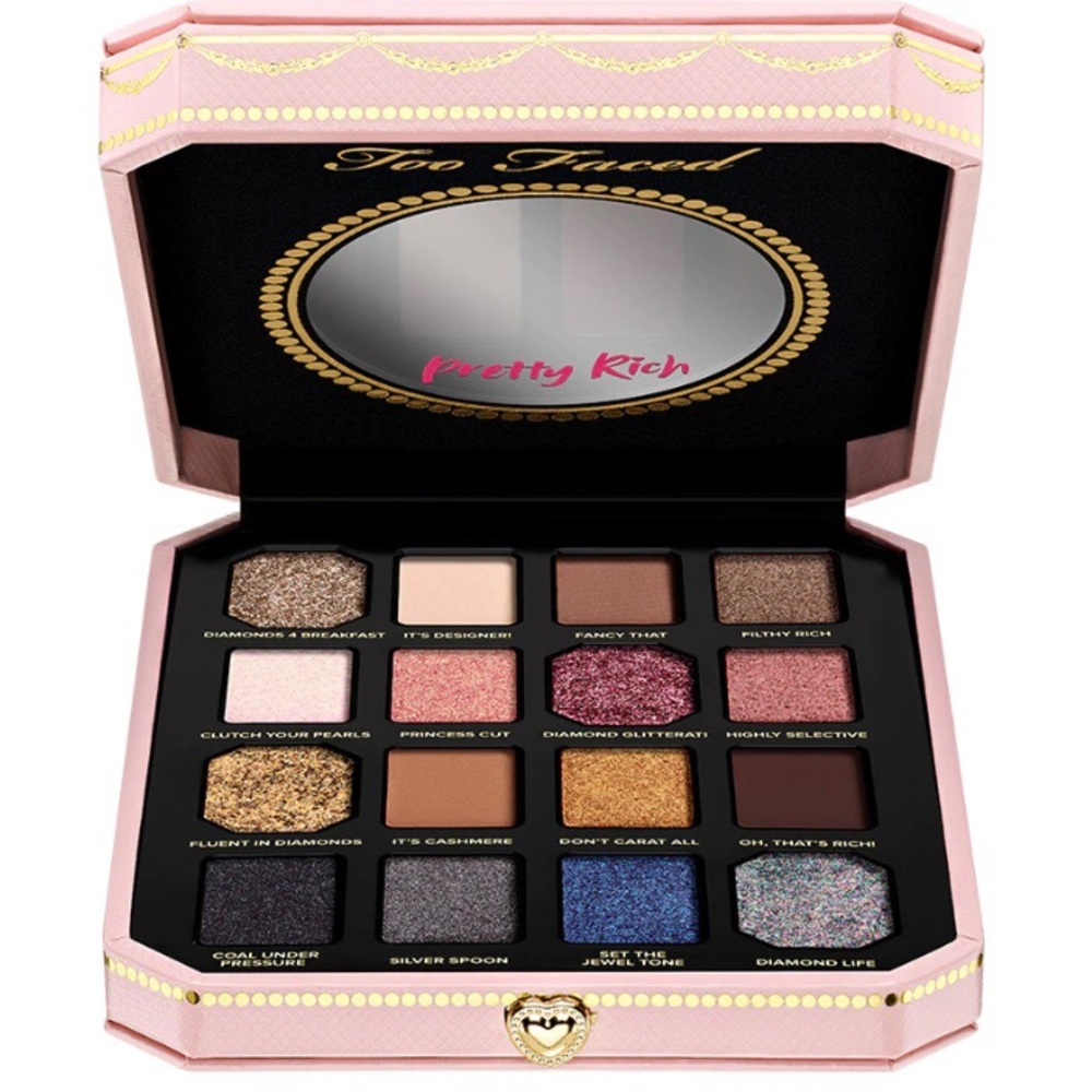 NEW too faced pretty rich eye shadow palette